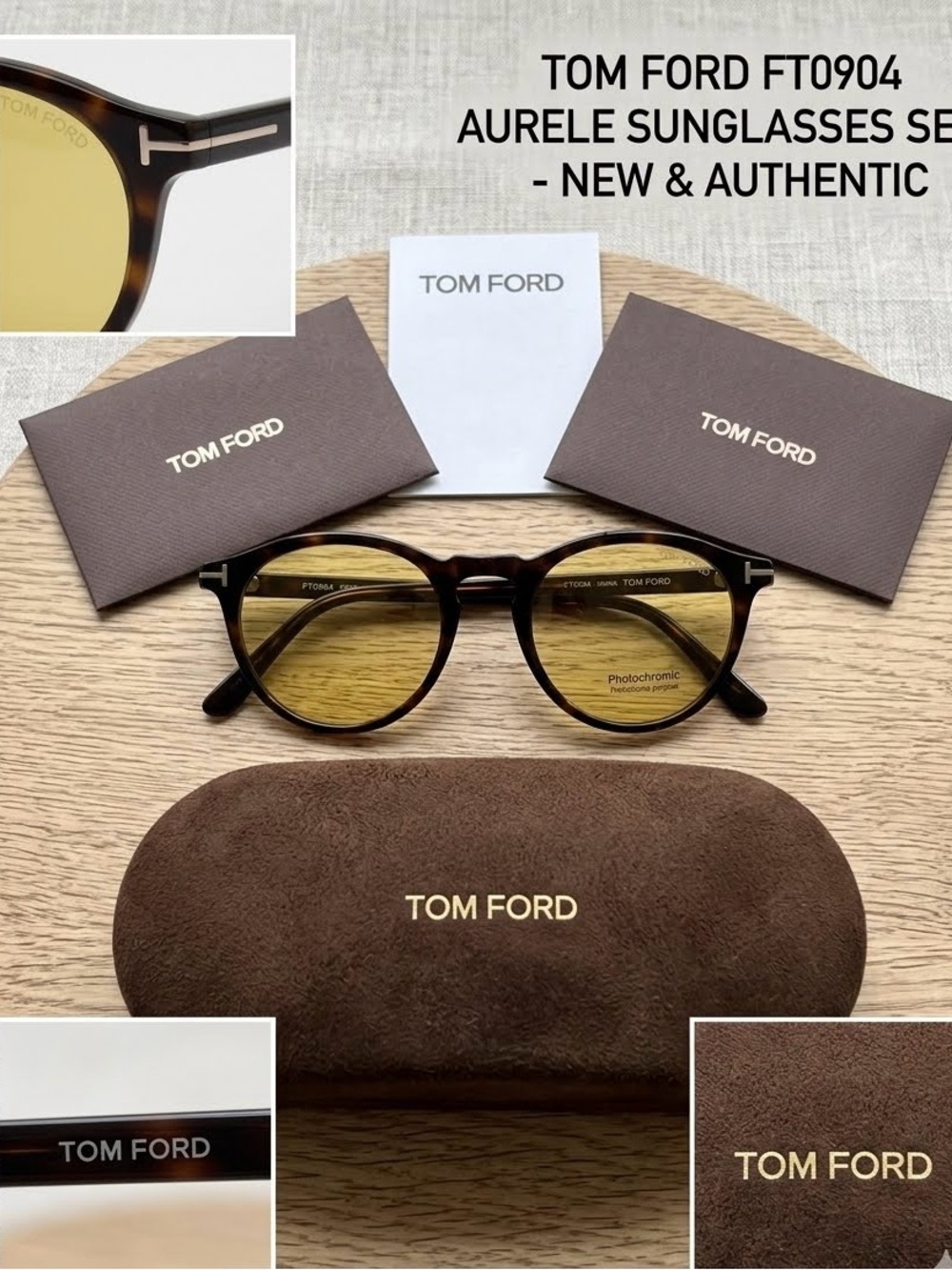 Tom Ford Tortoiseshell Frame Yellow Lens Sunglasses